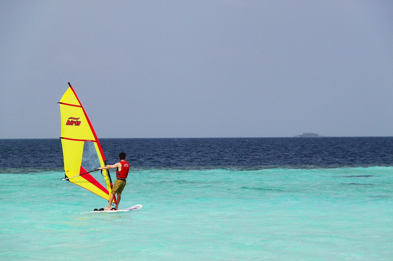 Maldives windsurfer - image by sharonang @ pixabay.com